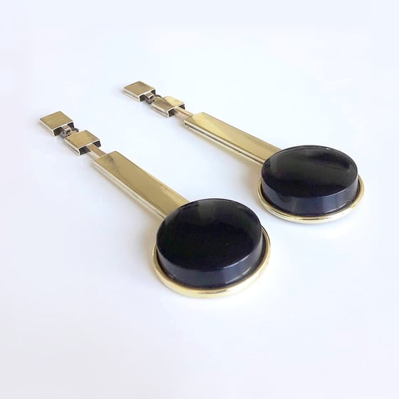 Image of Boucles d'oreilles en laiton et bakélite 1