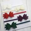 SET OF 5 - Classic Small Bow Set Headbands or Clips