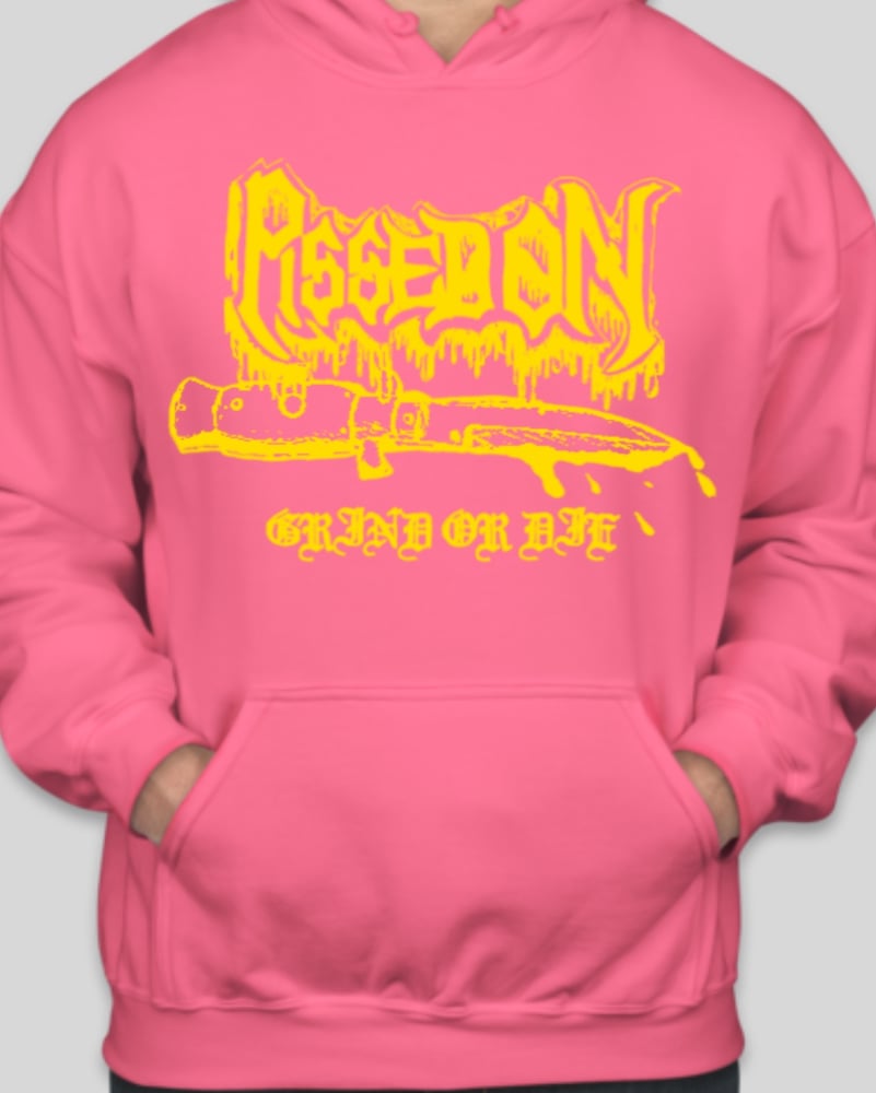 Image of GRIND OR DIE HOODIE (YELLOW/PINK) *PRE-ORDER*