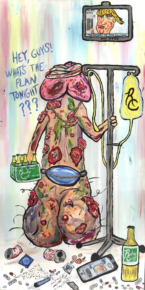 Image of SICK DICK 24x48 acrylic on canvas 