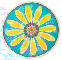 Image 1 of "For Happiness"- Daisy Textile Meditation Mat with fringe