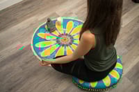 Image 2 of "For Happiness"- Daisy Textile Meditation Mat with fringe