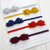 SET OF 5 -  2.5" Small Bow Set Headbands or Clips