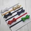 SET OF 6 Glitter Bows Headbands or Clips 