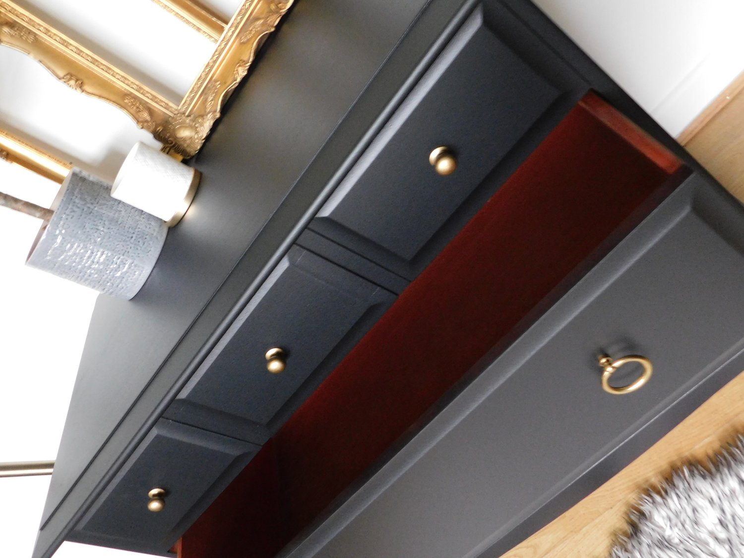 Image of Beautiful black stag chest of drawers 