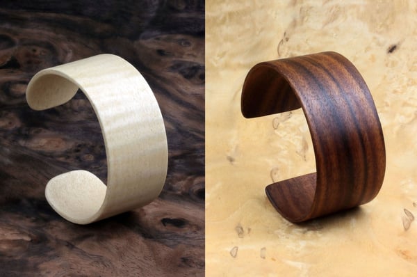 Image of Slim Cuff Wood Bracelets – Unisex Marquetry Jewelry