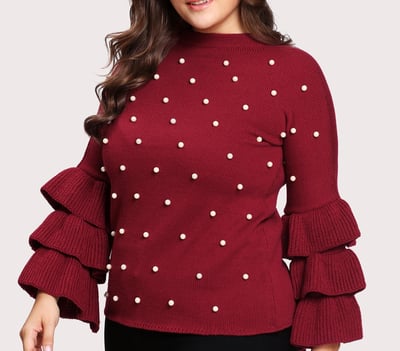 Image of GFC pearl sweater w/bell sleeves