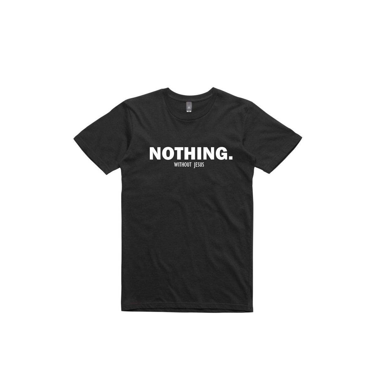 BLACK “NOTHING WITHOUT JESUS” TEE | Dante Lee