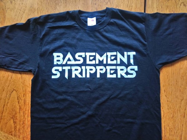 Image of Basement Strippers logo tee