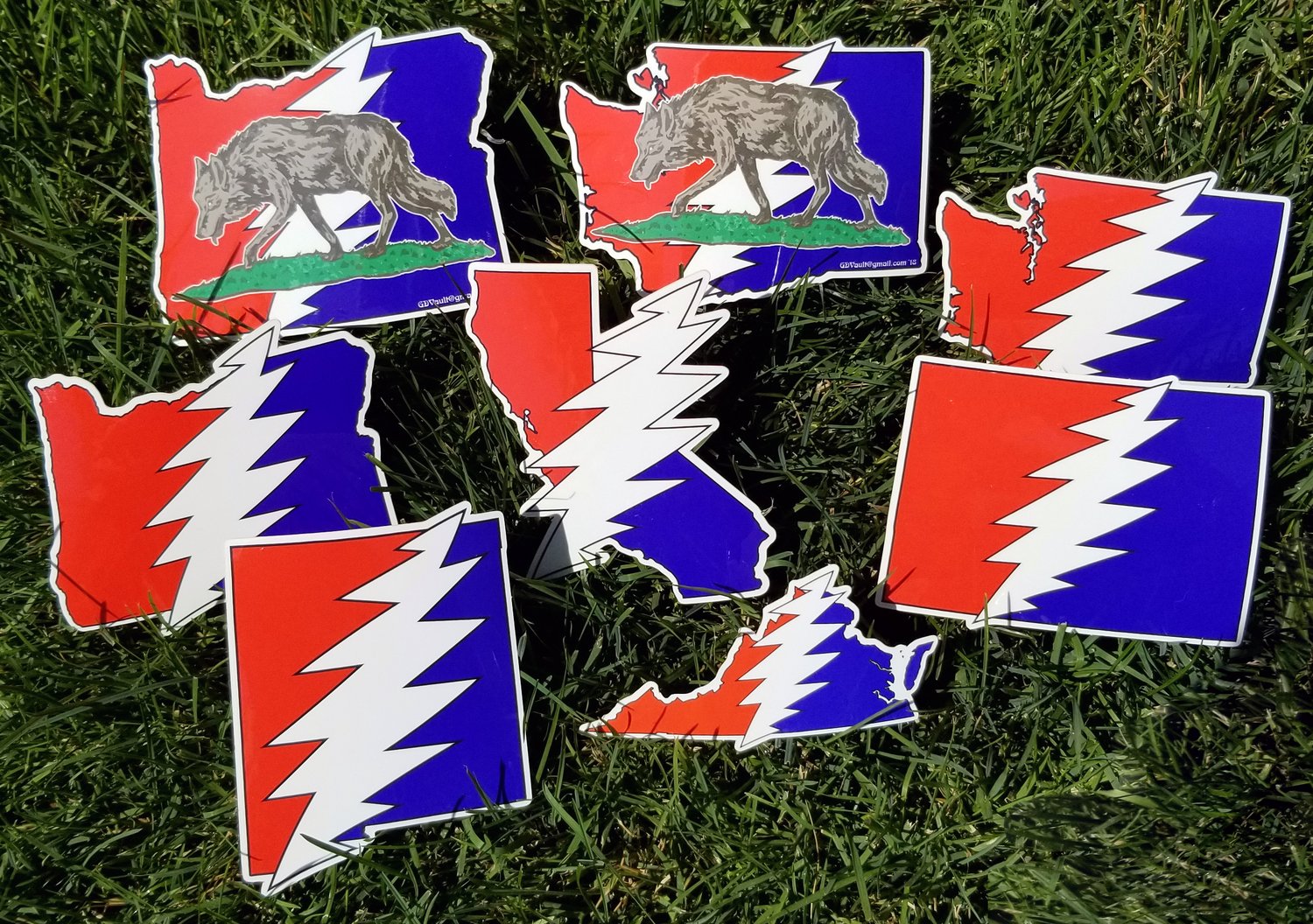 Image of Grateful Dead & Wolf Brothers Featuring Bob Weir Steal Your State Deadhead Stickers