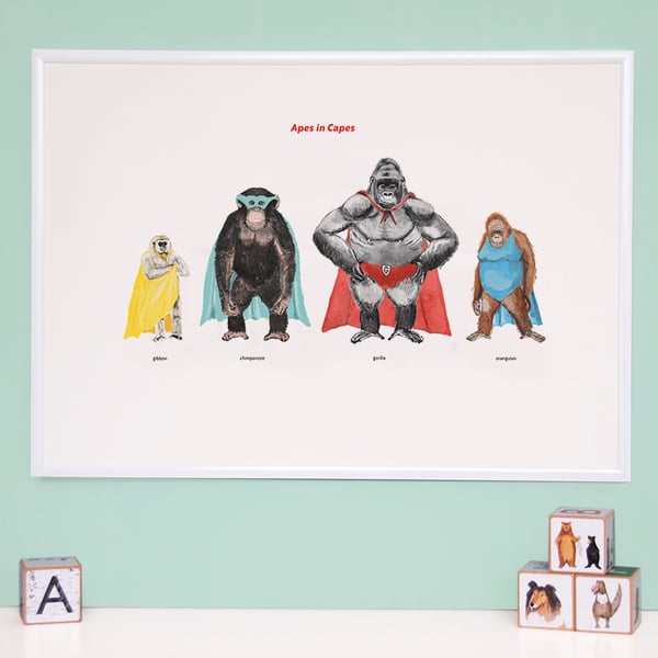 Image of Apes in Capes Print
