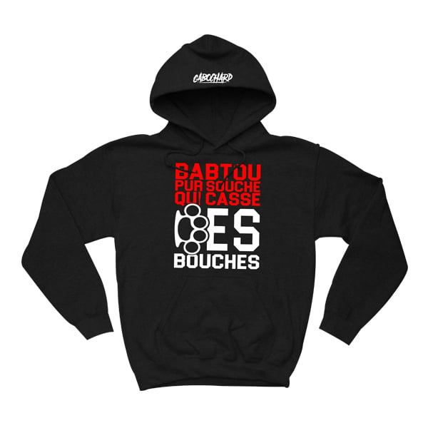 Image of SWEAT-SHIRT CAPUCHE UNISEX NOIR - BABTOU PUR SOUCHE