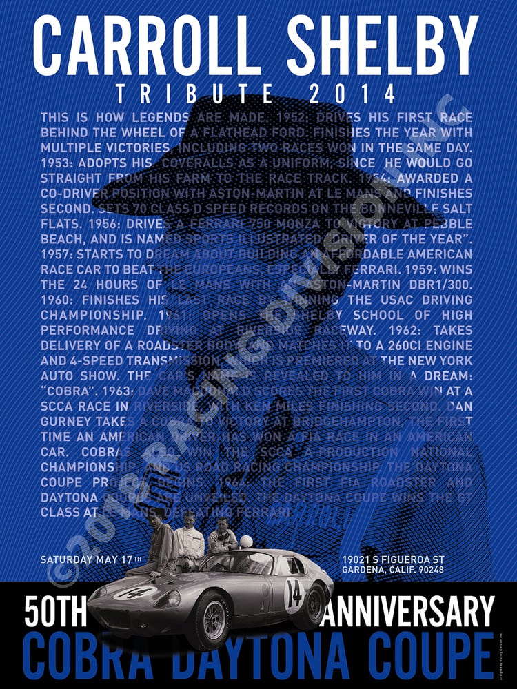 Image of 2014 CARROLL SHELBY TRIBUTE POSTER