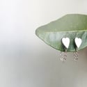 Heart Chain Earrings - Silver Finish