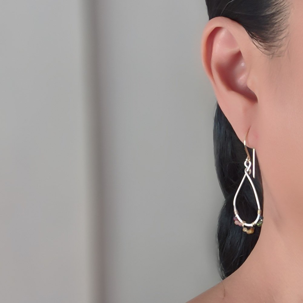 Image of Tourmaline earrings mixed metal
