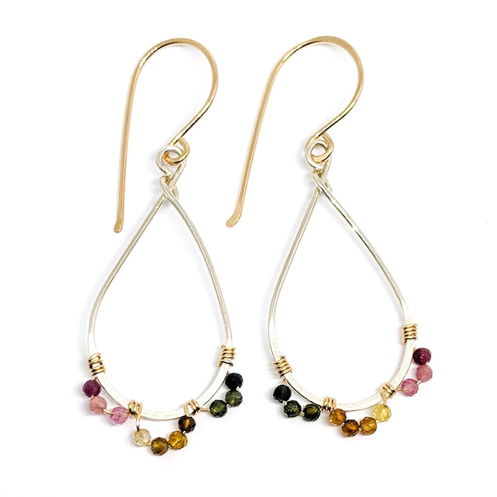 Image of Tourmaline earrings mixed metal
