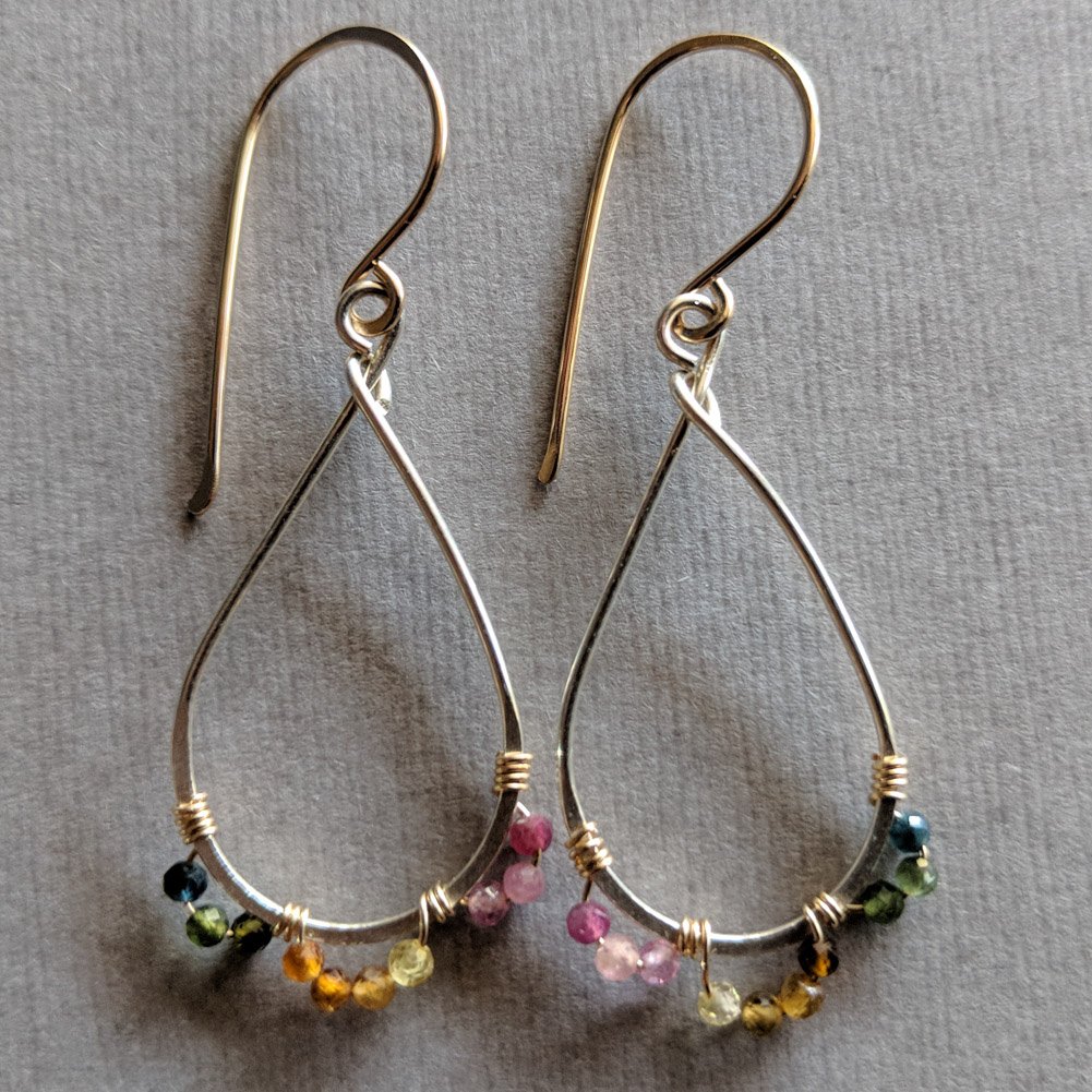 Image of Tourmaline earrings mixed metal