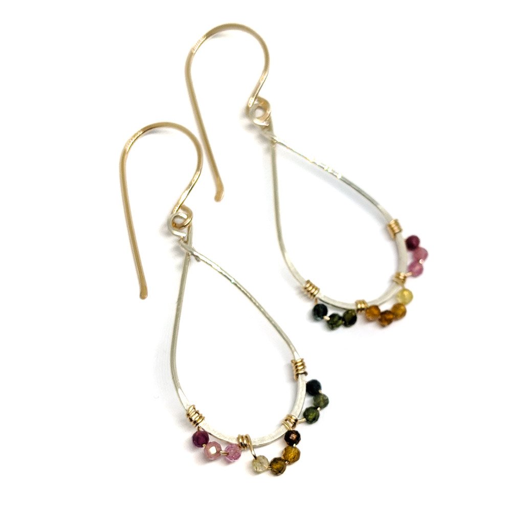 Image of Tourmaline earrings mixed metal