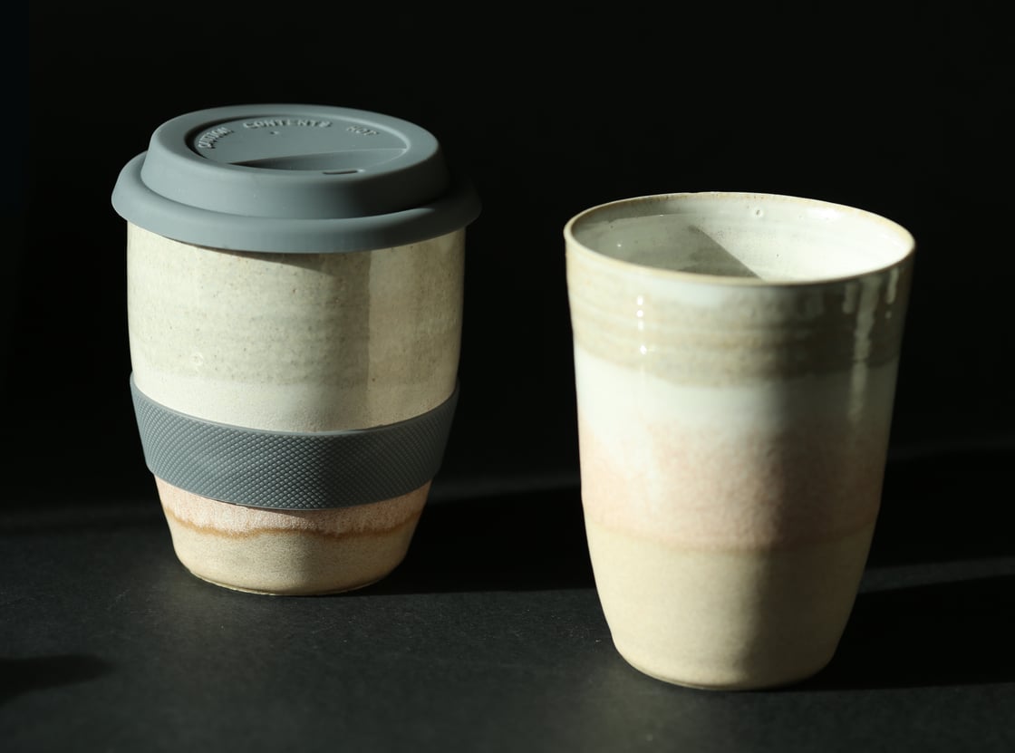 Image of Travel cup with silicone lid (blush layers)
