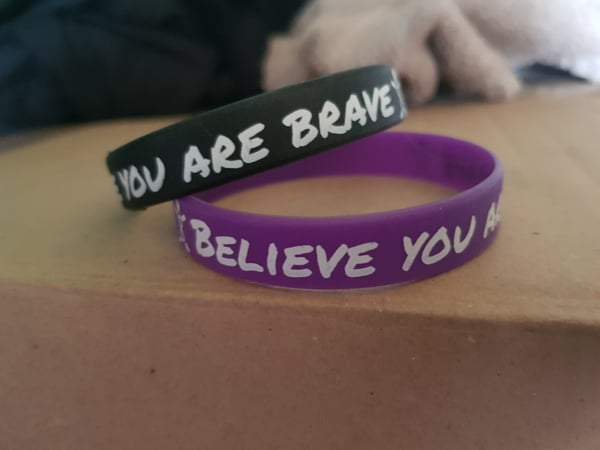 Image of Black & Purple - Believe you are brave wristband