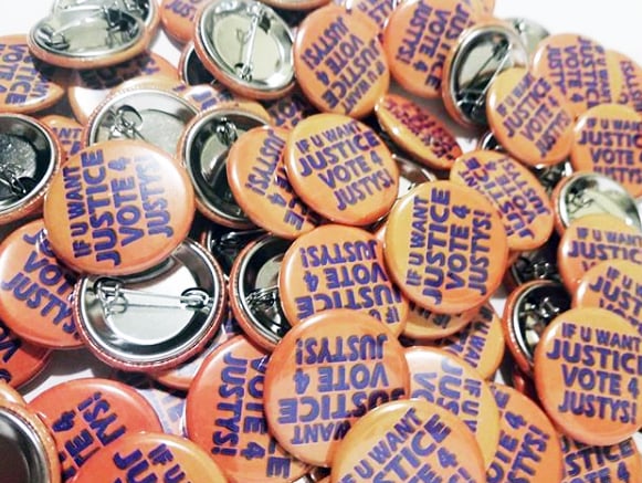 Custom 1.25" Round pin back buttons