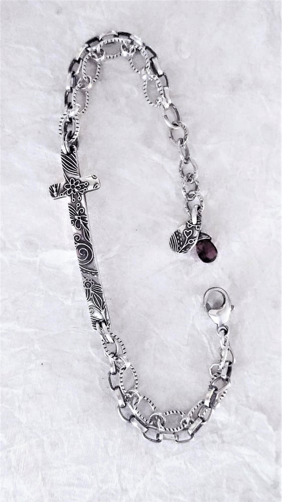 Image of Fineline Tapestry Cross Bracelet