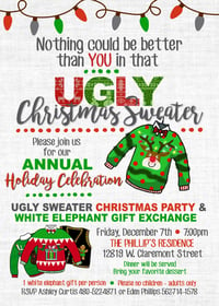 Ugly Sweater Holiday party Invitation