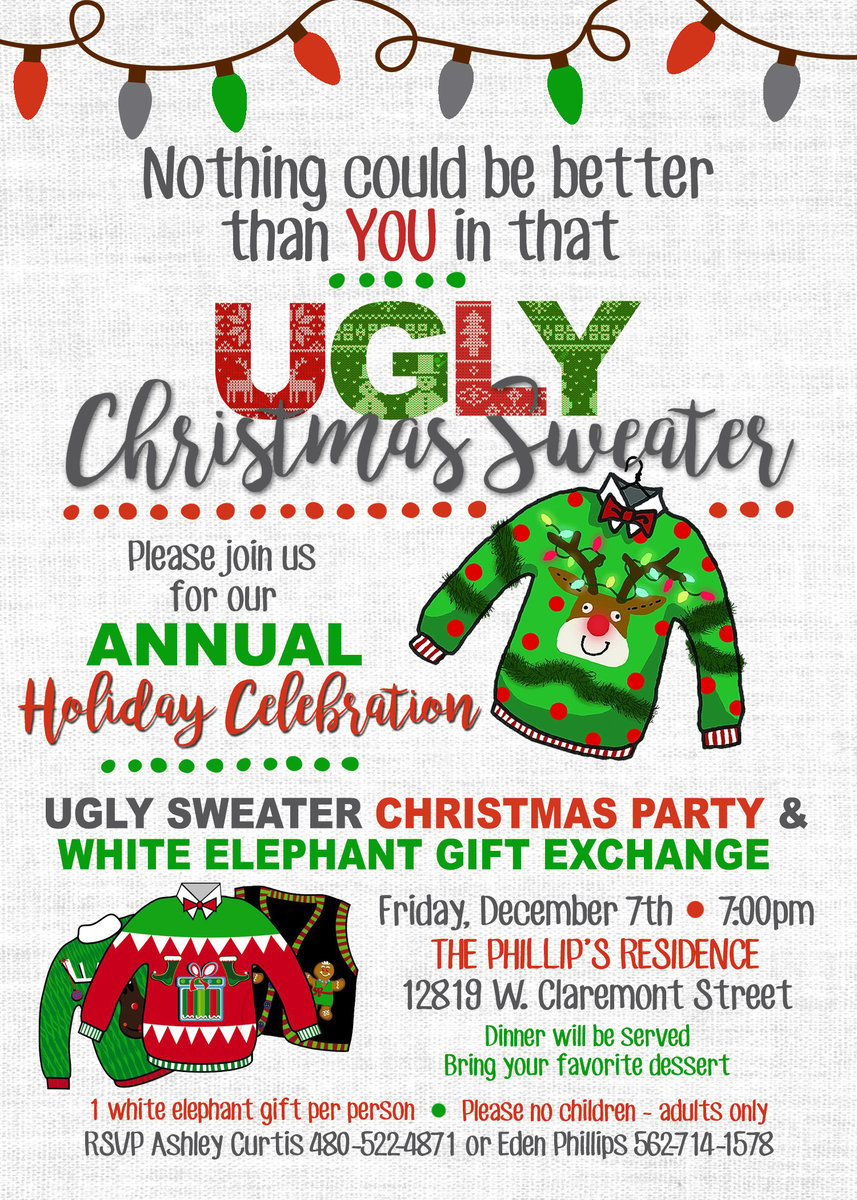 Ugly Sweater Holiday party Invitation | Paper Fox Prints