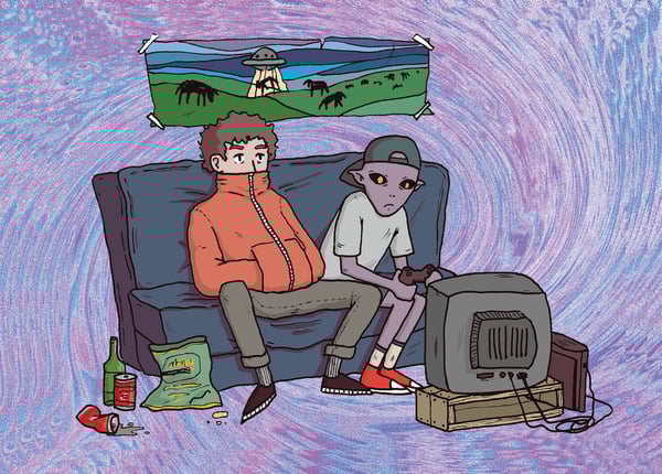 Image of "In Garage I Belong" A6 Postcard