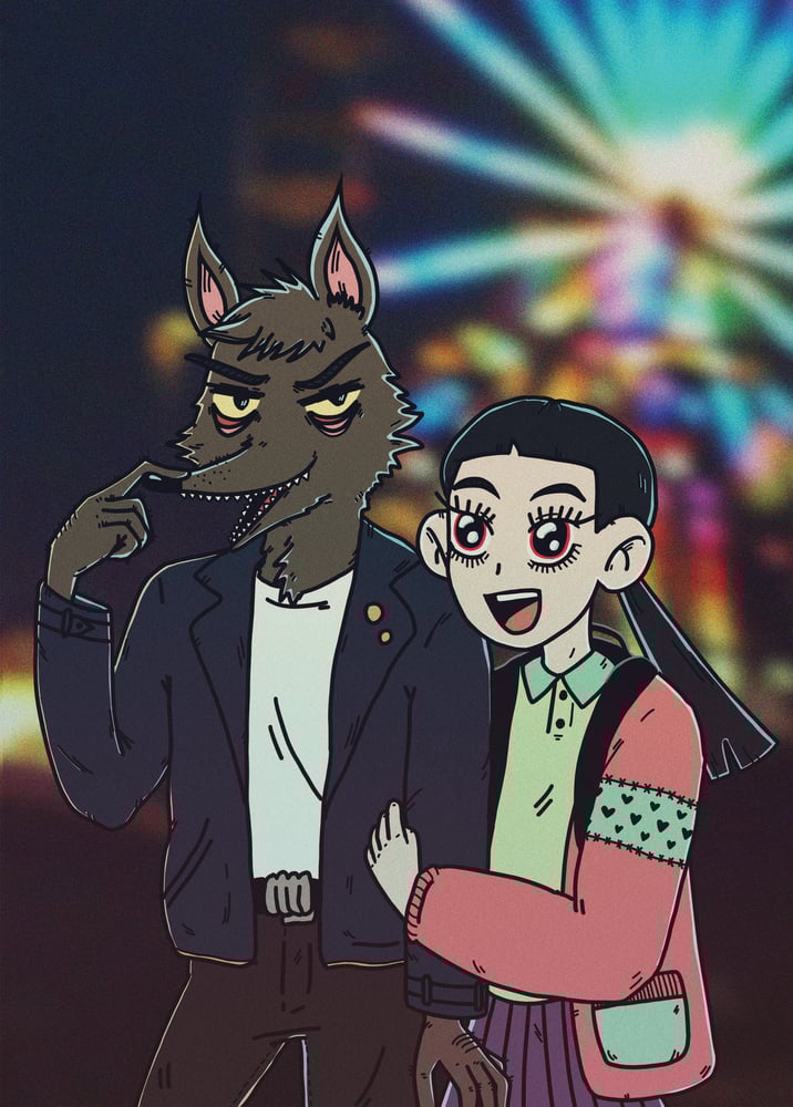 Image of "Bad Wolf - Big Heart" A6 Postcard