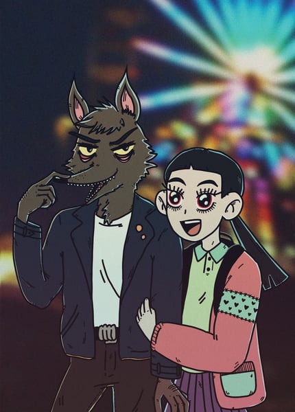 Image of "Bad Wolf - Big Heart" A6 Postcard