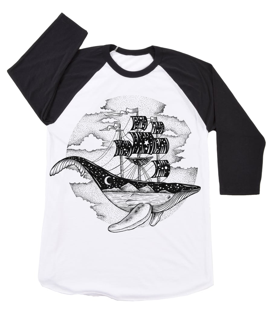 Image of Whale Ship Baseball Tee