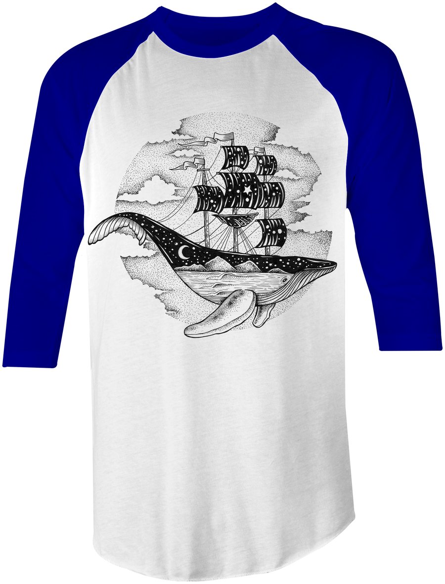 Image of Whale Ship Blue Sleeves