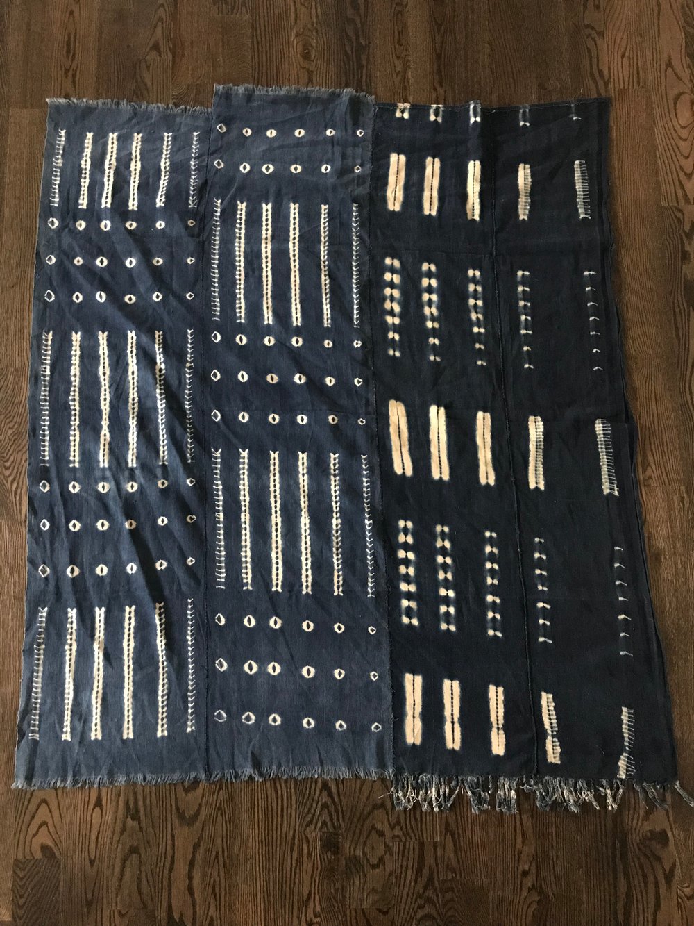 Image of Vintage African Indigo Mudcloth Fabric 03