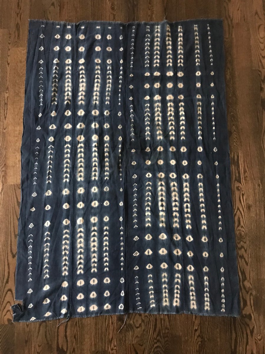 Image of Vintage African Indigo Mudcloth Fabric 05