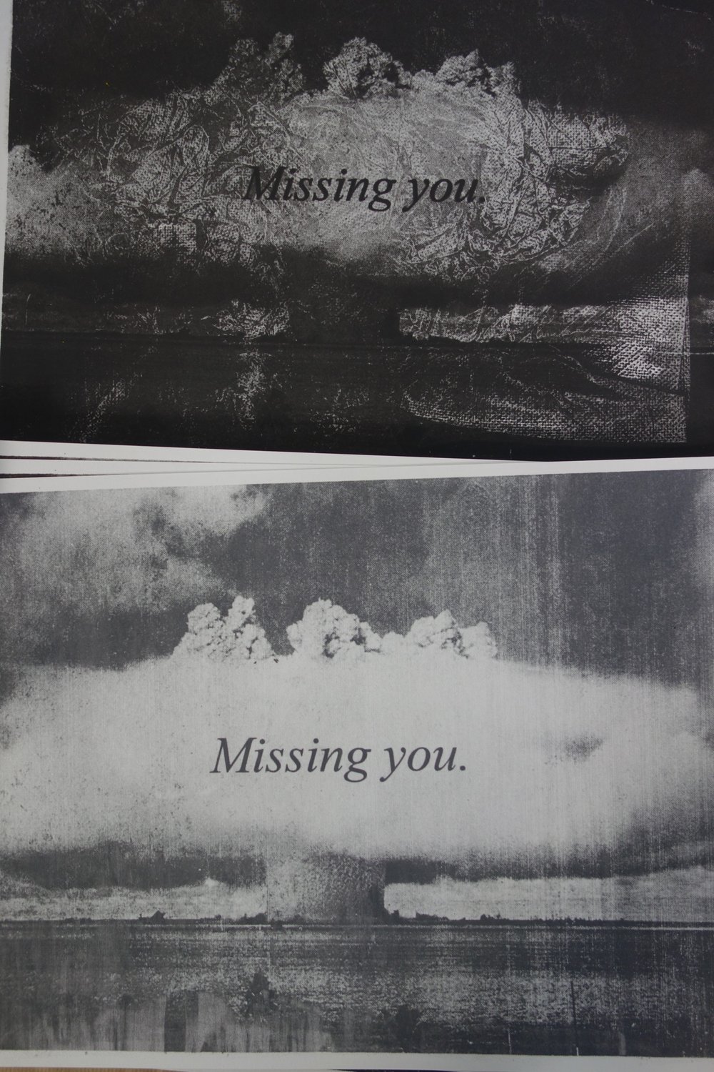 Missing you / screen print