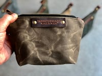 Image 4 of Waxed canvas toiletry bag zipper pouch