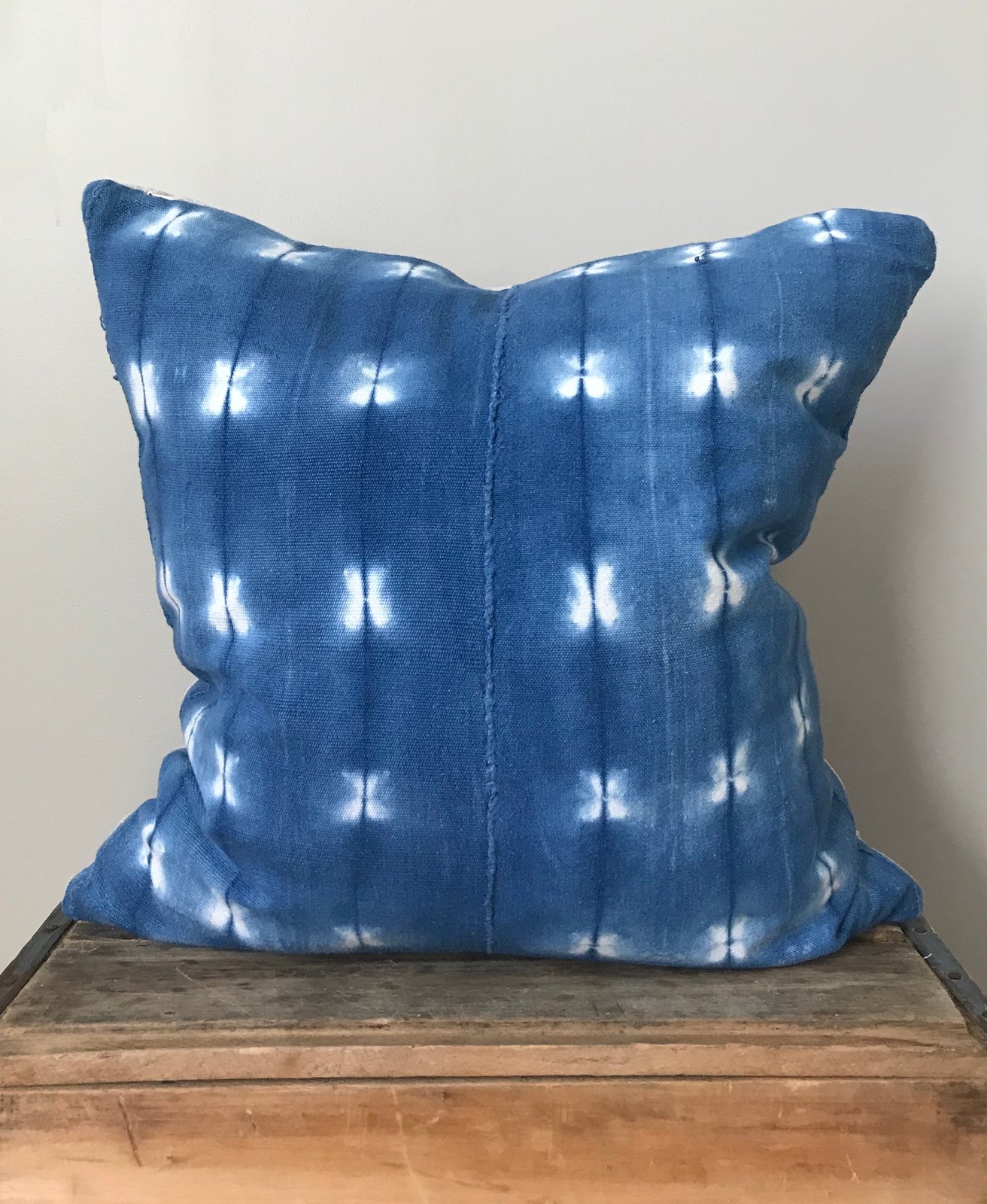 blue mudcloth pillow
