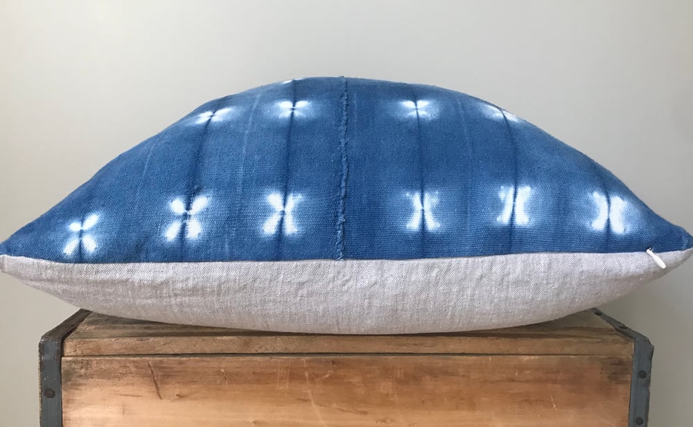 Image of Light Blue Mudcloth Pillow 20”x20”