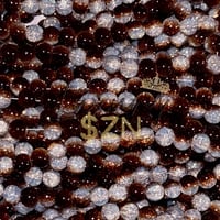 10mm Crackle Clear/Dark Brown