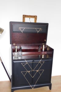 Image 2 of Stunning mahogany stag drinks cabinet in black