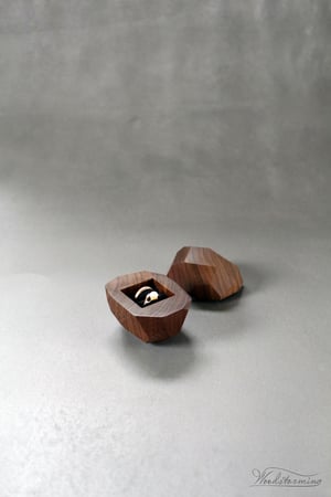 Image of Ring bearer box - faceted wedding ring box by Woodstorming