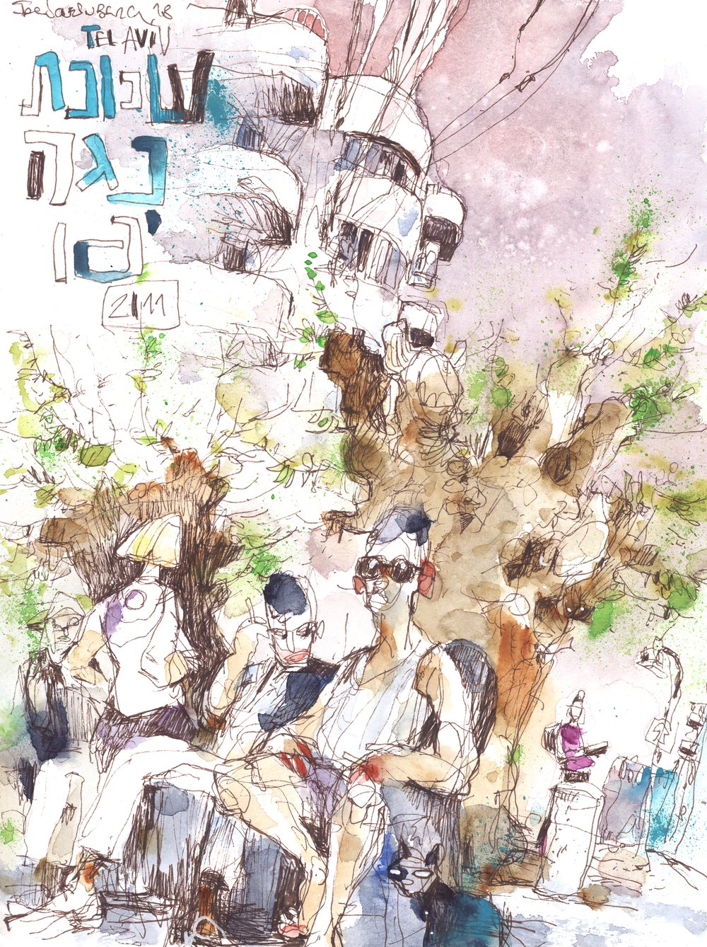 Image of Tel Aviv, Männer am Strassenrand