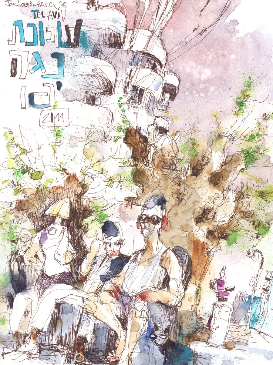 Image of Tel Aviv, Männer am Strassenrand