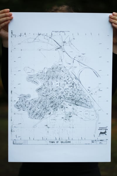 Image of Yallourn Map, 1968 (A2 size, black on white)