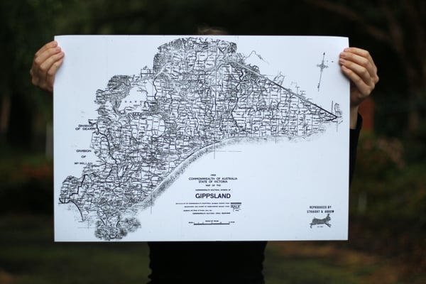 Image of Gippsland Map, 1955 (A2, black on white)