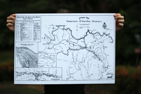 Image of Warburton, Mt Baw Baw and Walhalla, 1907 (A2, black on white)