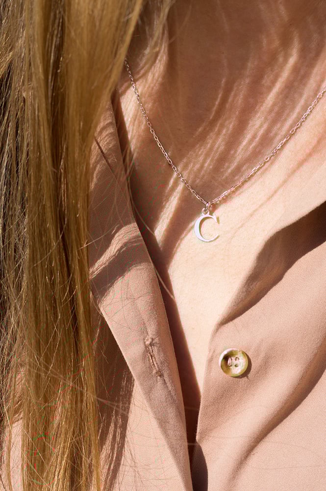 Image of Collier INITIALE argent massif