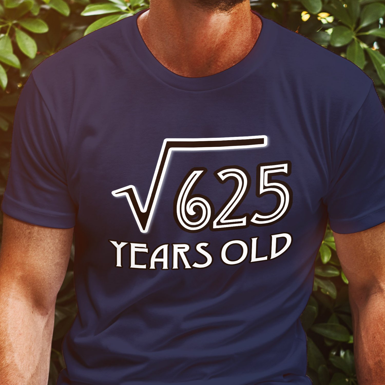 Image of Square Root 625 V2 25 Years Old T-Shirt (25th)