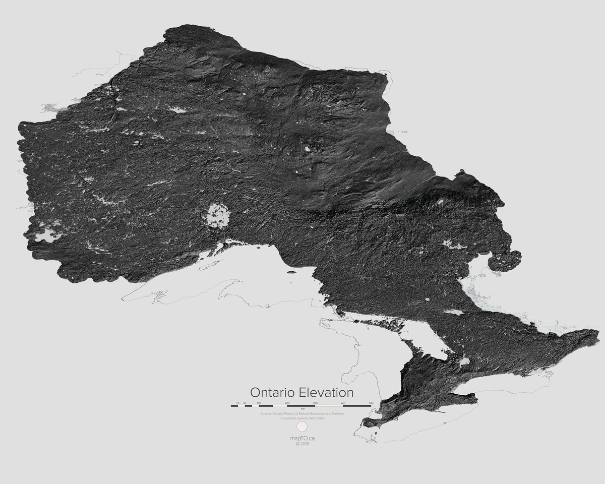 Ontario Elevation Map mapTO